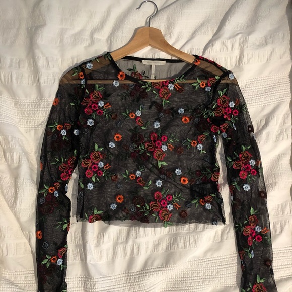 floral mesh top urban outfitters